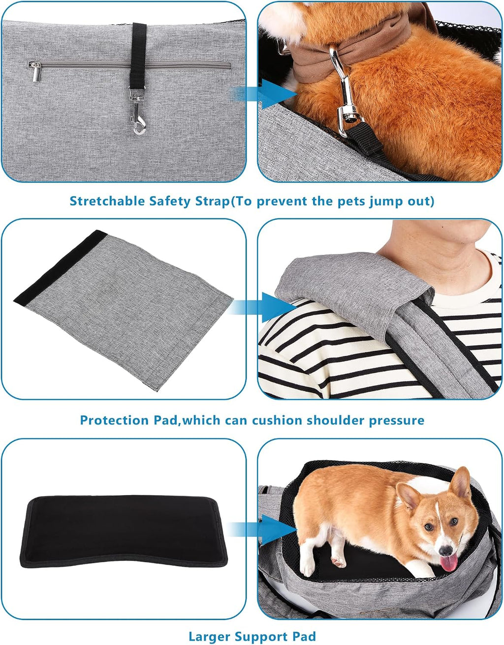 Ownpets hands-free pet bag with adjustable padded strap