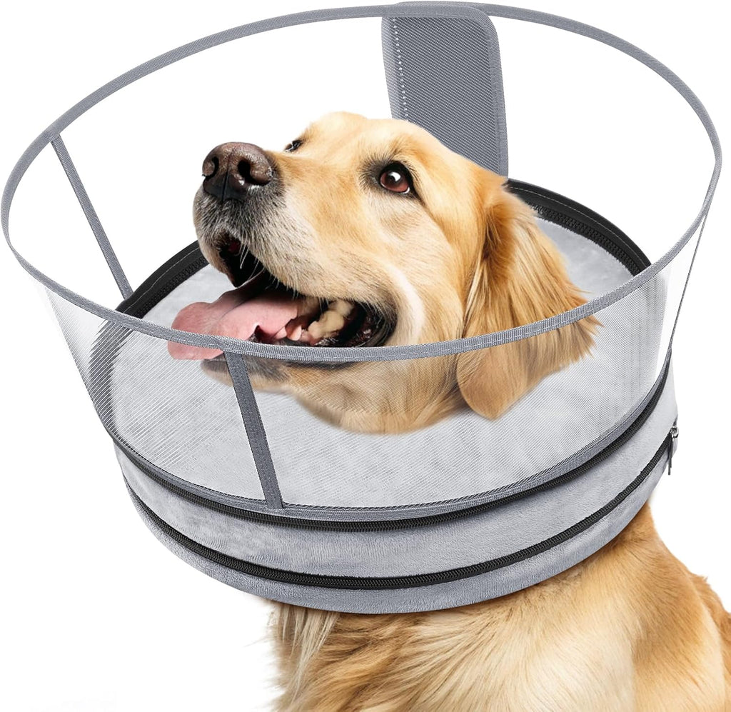 Sponge Dog Cone After Surgery, No Inflation Required Dog Donut Collar to Stop Licking, Inflatable Cone Alternatives for Large Pets, Soft Recovery Collar with Protective Shield (Donut, L) - Image 9