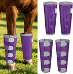 Detailed view of the ultra-breathable mesh fabric pattern on the blue OaheLake horse socks.