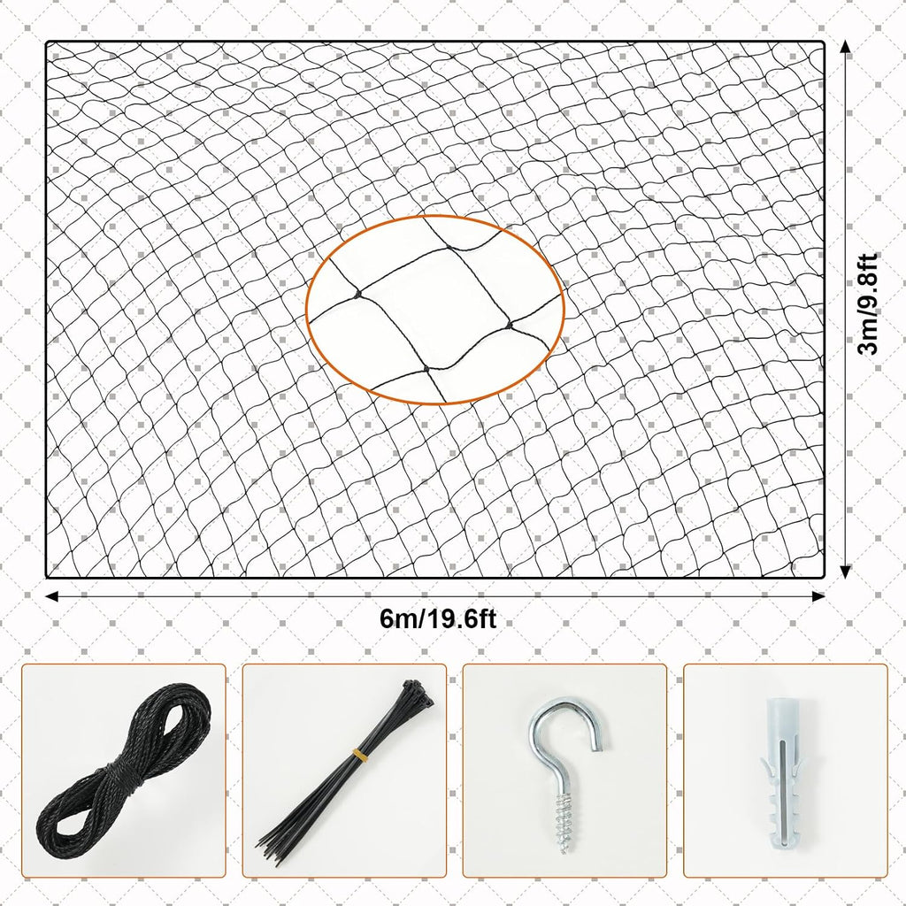 Durable nylon cat fence net installed on outdoor window frame