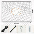 Durable nylon cat fence net installed on outdoor window frame