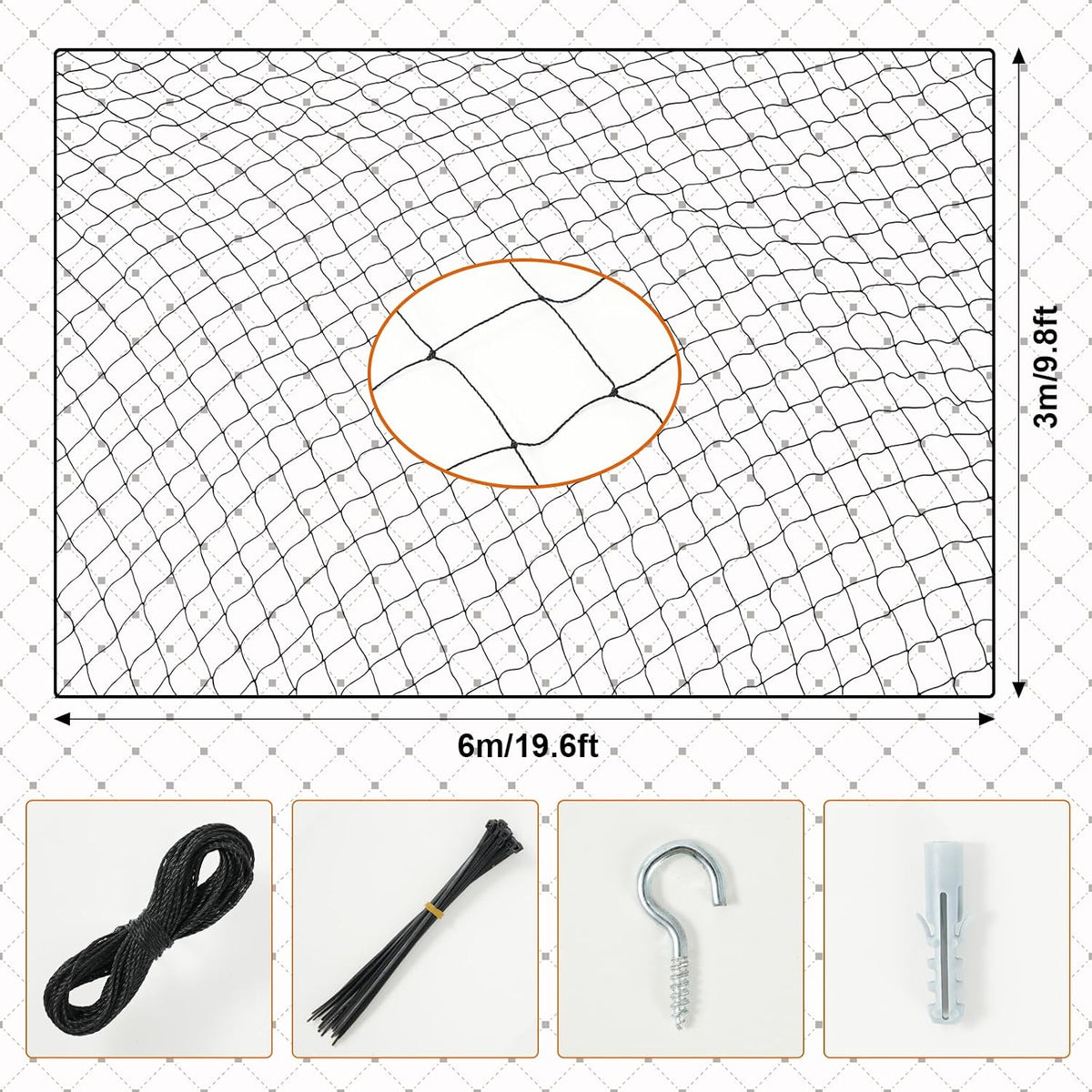 Durable nylon cat fence net installed on outdoor window frame