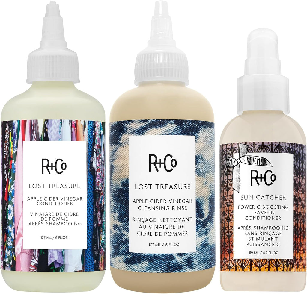 R+Co Lost Treasure Apple Cider Vinegar Cleansing Rinse front view bottle ecommerce