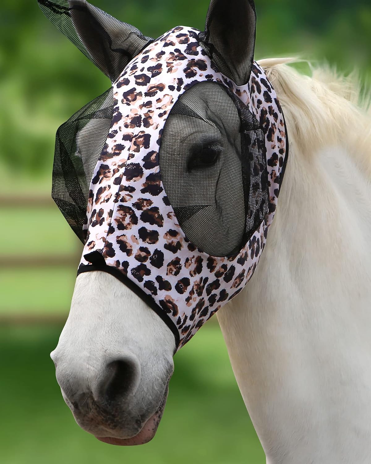 Harrison Howard Super Comfort Stretchy Fitting Horse Fly Mask with UV Protection Soft on Skin with Breathability Pastel Mix Pony - Image 12
