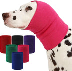 AOOLMOL dog calming hoodie front view on a relaxed pet for sound reduction.