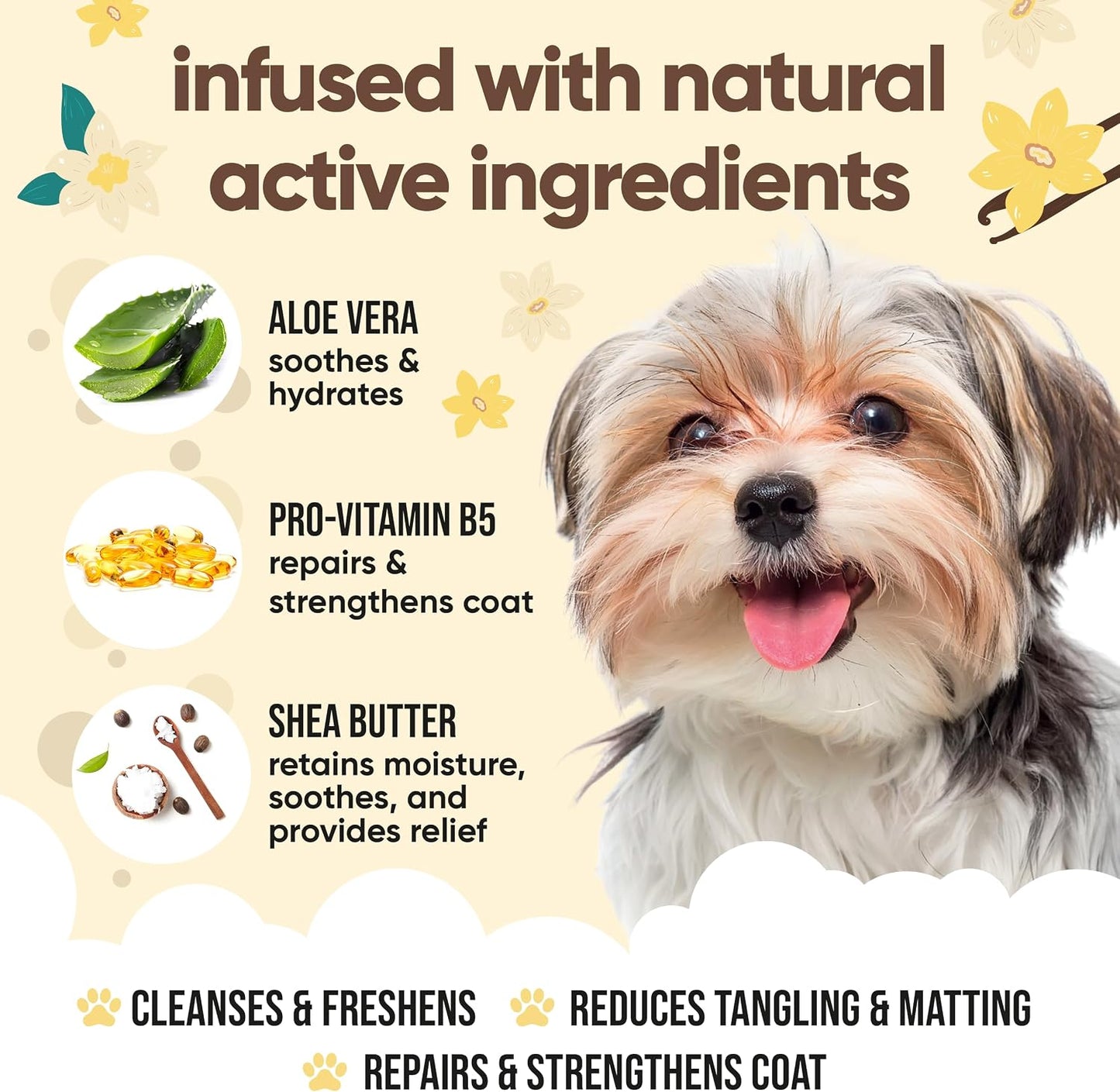 Buddycare itch relief dog wash vegan formula ingredients label view