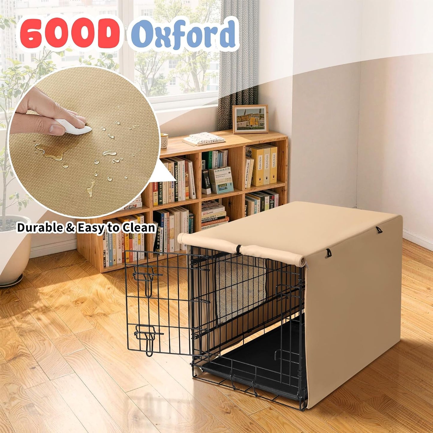 Easy cleaning demonstration of the sun proof and dustproof protective pet kennel canopy.