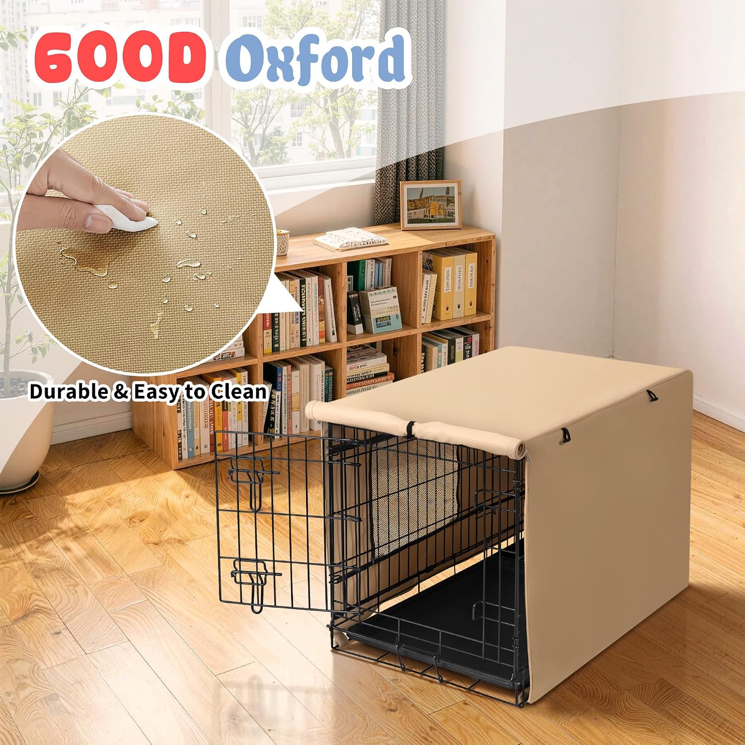 Easy cleaning demonstration of the sun proof and dustproof protective pet kennel canopy.