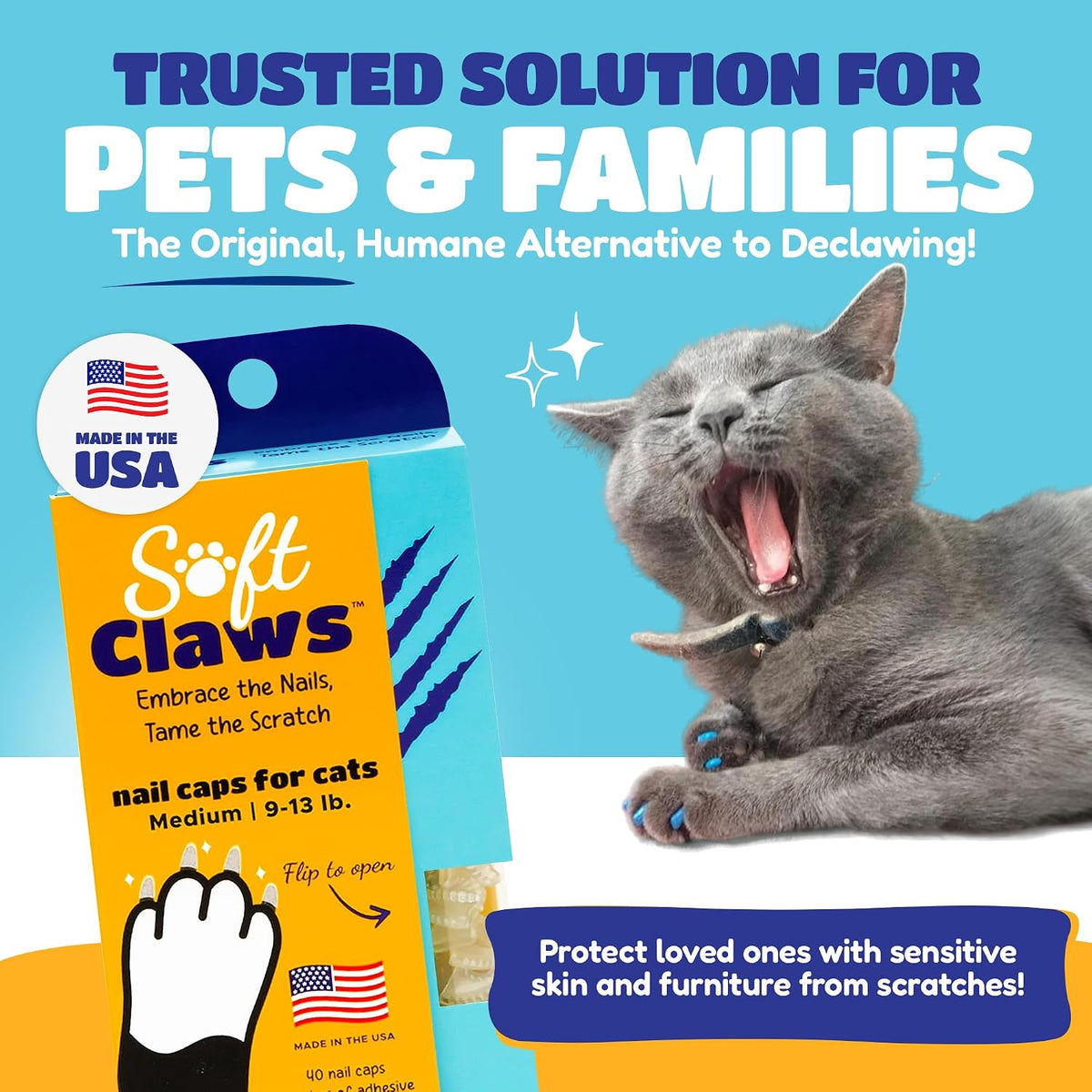 Soft Claws transparent vinyl nail caps contents display