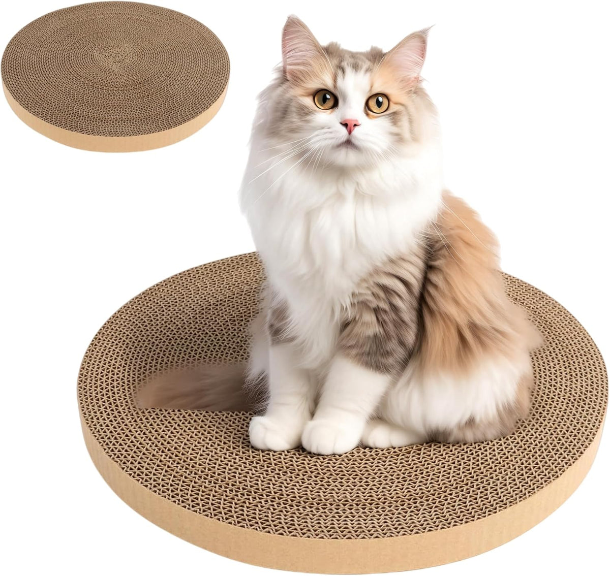 6pcs Cat Scratch Pad, Cat Scratcher Cardboard & Cat Scratching Pads - Round Cat Scratcher Refill, 10 Inch Diameter 7/8 Inch Thick cat scratchers for Indoor Cats - Image 9