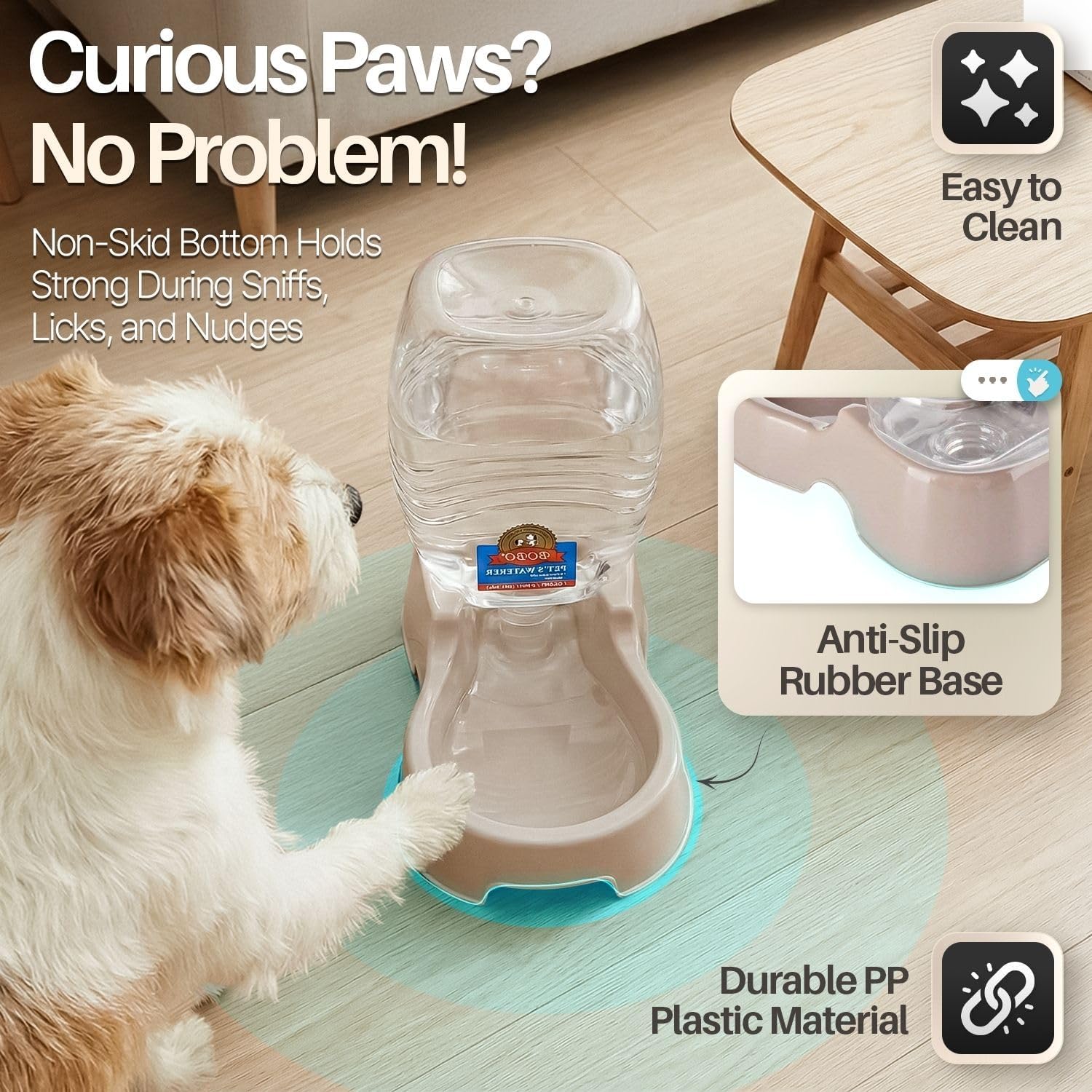 Flexzion 1/4 gallon pet water dispenser bottle detached from base for refilling