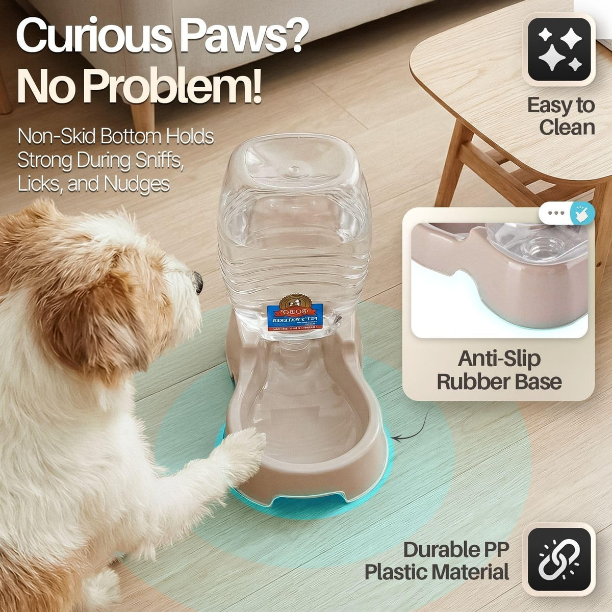 Flexzion 1/4 gallon pet water dispenser bottle detached from base for refilling