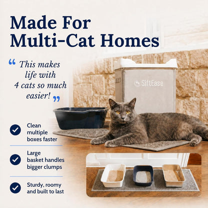 SiftEase scoop free cat litter cleaning system full set