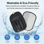 Salhap pet hair remover glove showing dimensions and fit