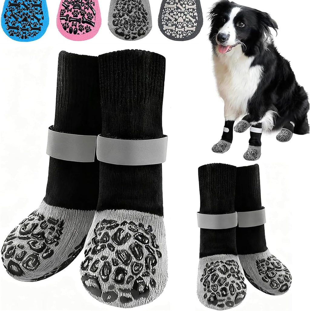 HeavenEye Anti Slip Dog Socks, Dog Paw Protectors Maximum Grip Prevent Licking Paws Slipping, Paw Protector for Hot & Cold Pavement Shoes Boots for Small Medium Large Senior Dogs(White Bone,M) - Image 10