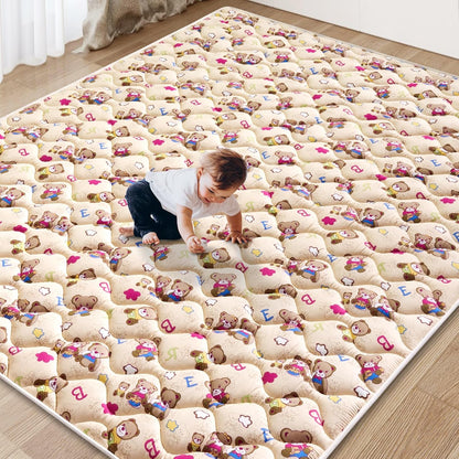 Vibe Bear baby play mat front view with alphabet print