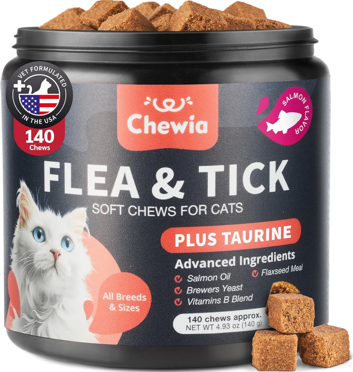 Flea Treatment for Cats - Daily Oral Cat Flea and Tick Treatment Chews - Chewable Kitten Flea Treatment - Soft Treats for All Breeds & Ages - Natural Chicken-Flavor Flea and Tick Supplement for Cats - Image 9