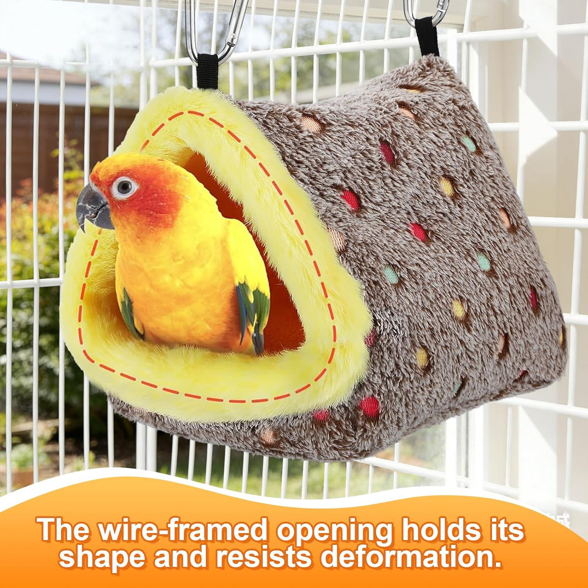 MEWTOGO Medium Winter Warm Bird Nest House with Support Board for Cage - Image 3