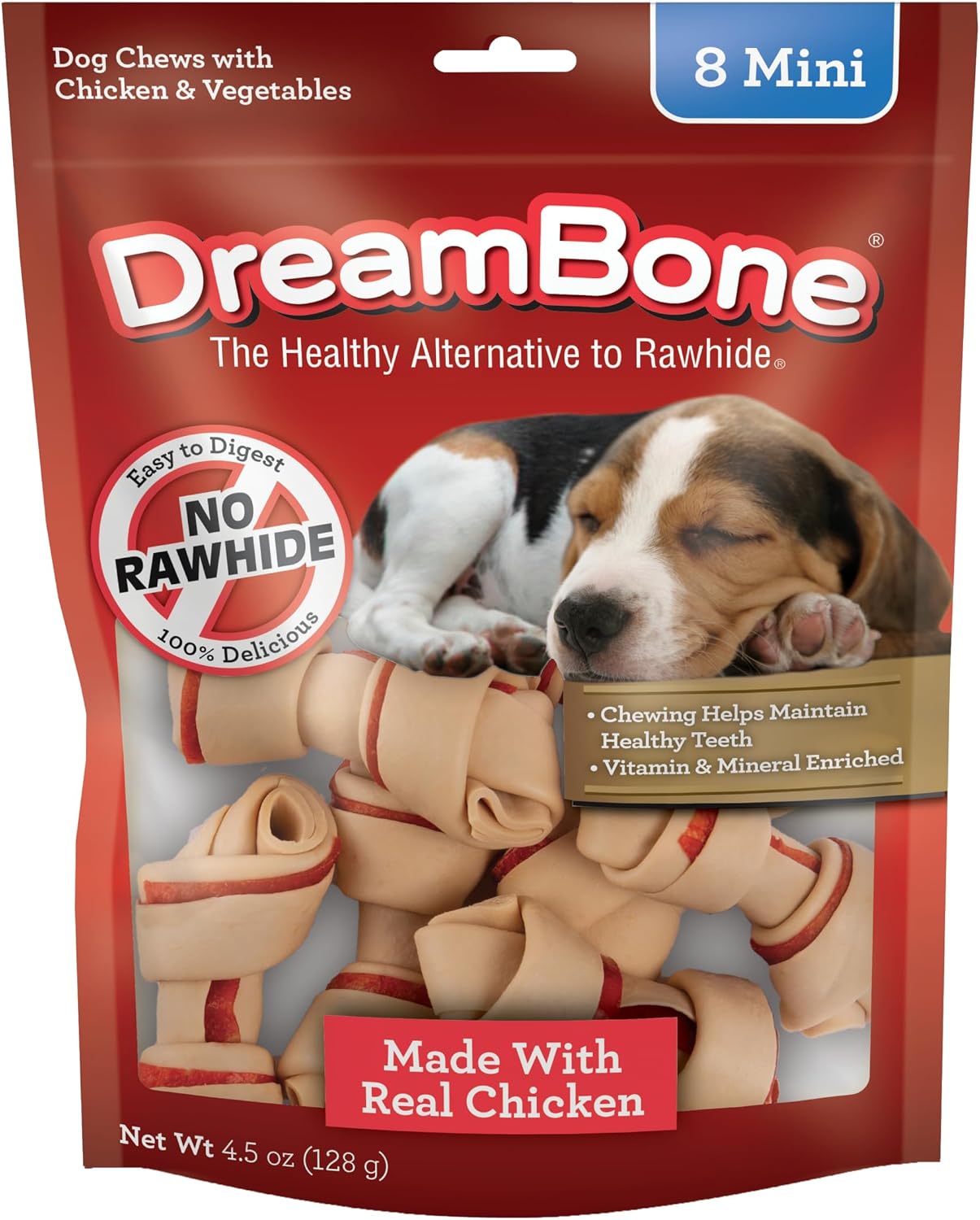 DreamBone Chicken Mini Bone Dog Treats, Daily Rawhide-Free Chew, Digests Safely and Completely, With Real Protein, Chicken and Veggies, 50 count - Image 14