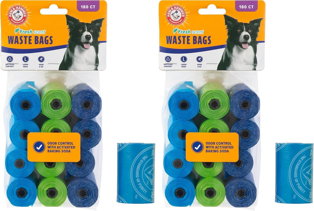 Arm & Hammer Easy-Tear Disposable Dog And Cat Waste Bags With Activated Baking Soda, 180 Dog Poop Bags, 9 x 14 Inches - Image 9