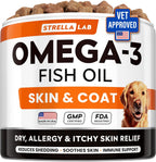StrellaLab Omega 3 Fish Oil Treats for dogs front view packaging