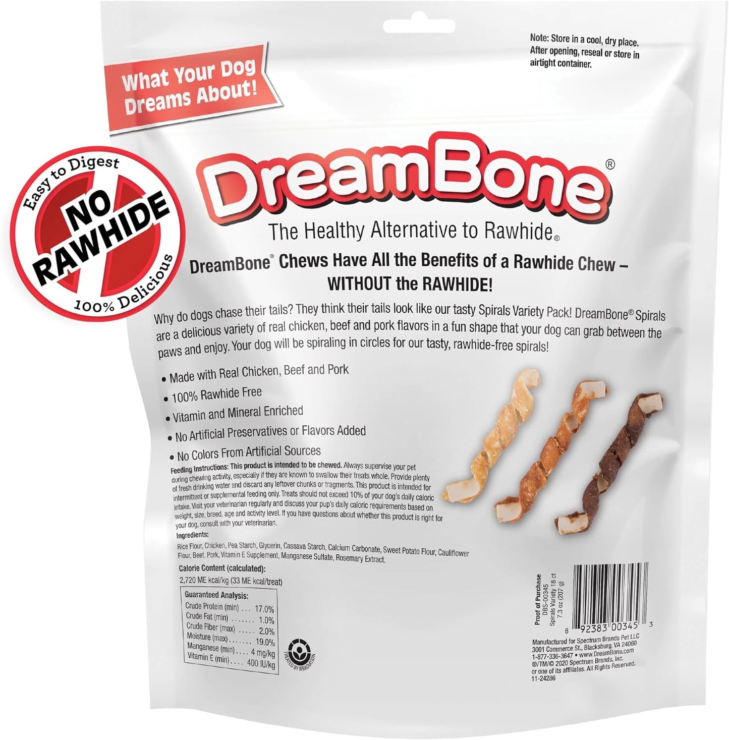 DreamBone Spirals Variety Pack Chews for Dogs, Treat Your Dog to Easy-to-Digest Rawhide-Free Chews Made with Chicken, Beef or Pork, 18 Count - Image 13