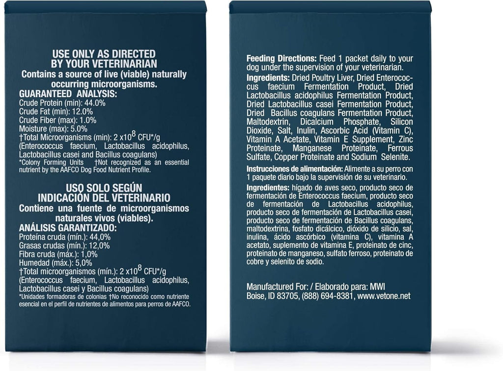 Thirty packets of authentic imported dog probiotic nutritional supplement display