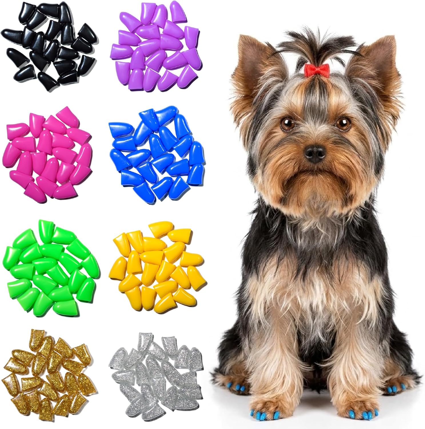 zetpo Dog Nail Caps & Claw Caps (100 pcs) - Anti Slip Dog Toe Grips & Covers for Hard Floors - Instant Traction & Mobility Support for Senior Dogs - Stops Scratches & Reduces Floor Noise (XL) - Image 10