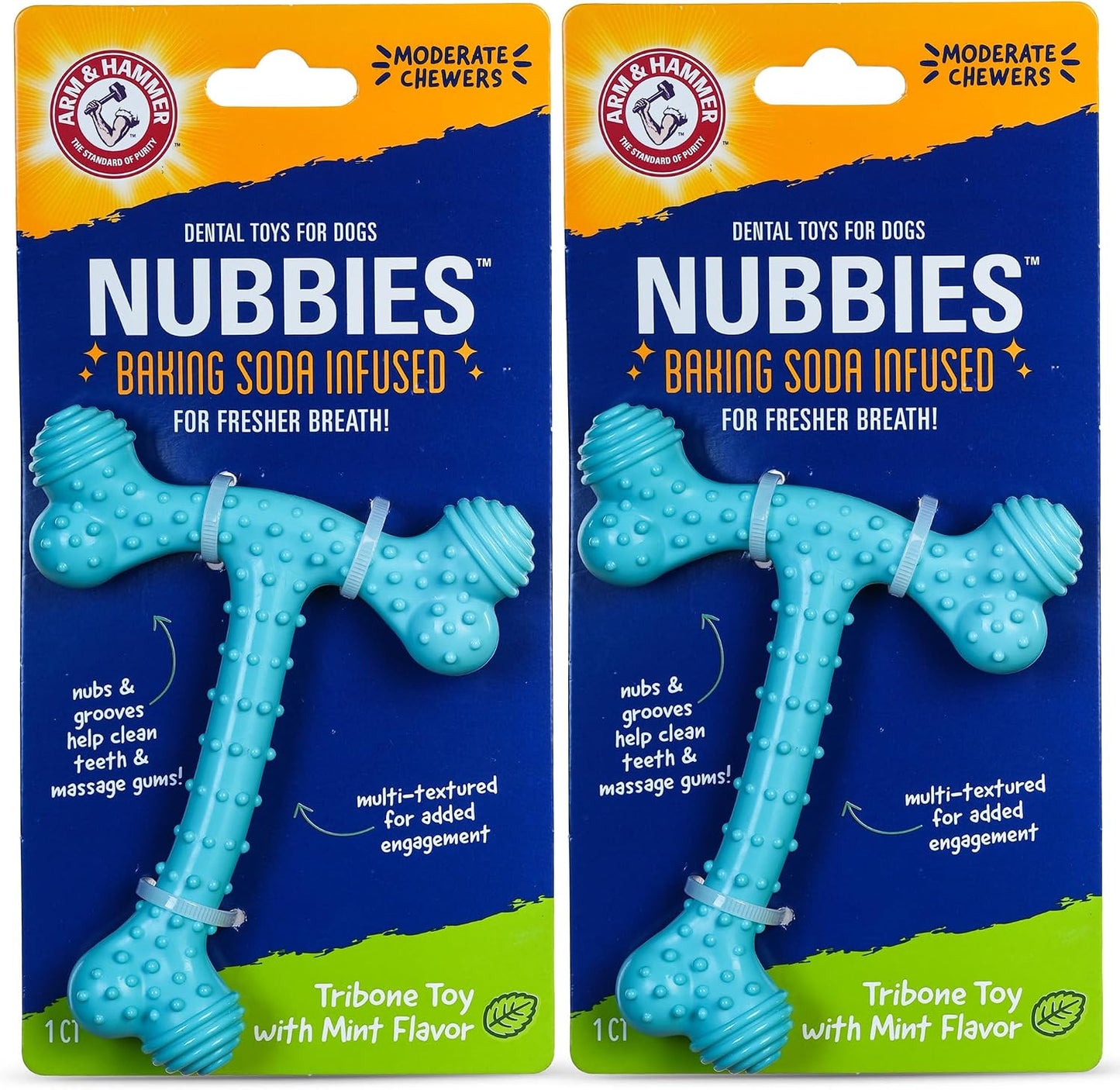 Arm and Hammer Nubbies T-Bone Dental Dog Chew Toy with Peanut Butter Flavor, TPR Nubs Clean Teeth and Gums, Durable Nylon Chew for Aggressive Chewers, Helps Reduce Plaque and Tartar - Image 9