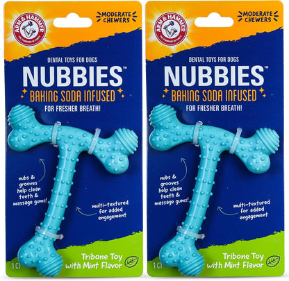 Arm and Hammer Nubbies T-Bone Dental Dog Chew Toy with Peanut Butter Flavor, TPR Nubs Clean Teeth and Gums, Durable Nylon Chew for Aggressive Chewers, Helps Reduce Plaque and Tartar - Image 9