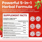 VEV Berberine Supplement with Ceylon Cinnamon, Cayenne Pepper, 120 Capsules - Image 3