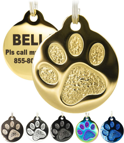 PetANTastic scratch resistant feline identity charm showing the packaging contents including the split ring attachment hardware.