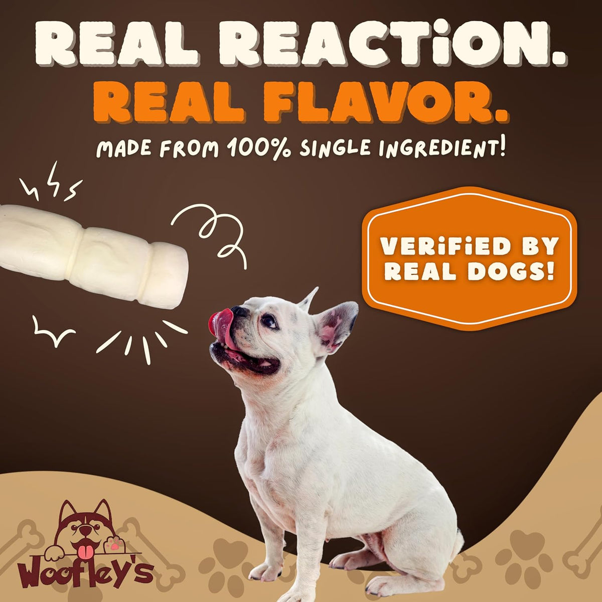 Safe digestible rawhide free buffalo cheek rolls from Woofley's brand