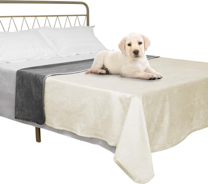 Ameritex Pet Bed Blanket Reversible 100% Waterproof Velvet Super Soft for Sofa and Bed (40x60 Inches, Light Grey+Grey) - Image 15