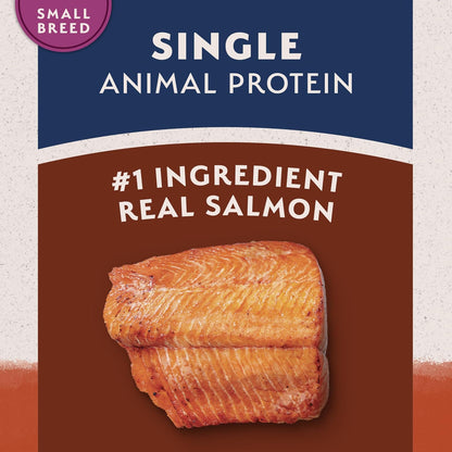 Natural Balance adult small breed dry dog food nutrition label and protein facts