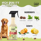 Natural ingredient essential oil flea and tick spray for dogs.
