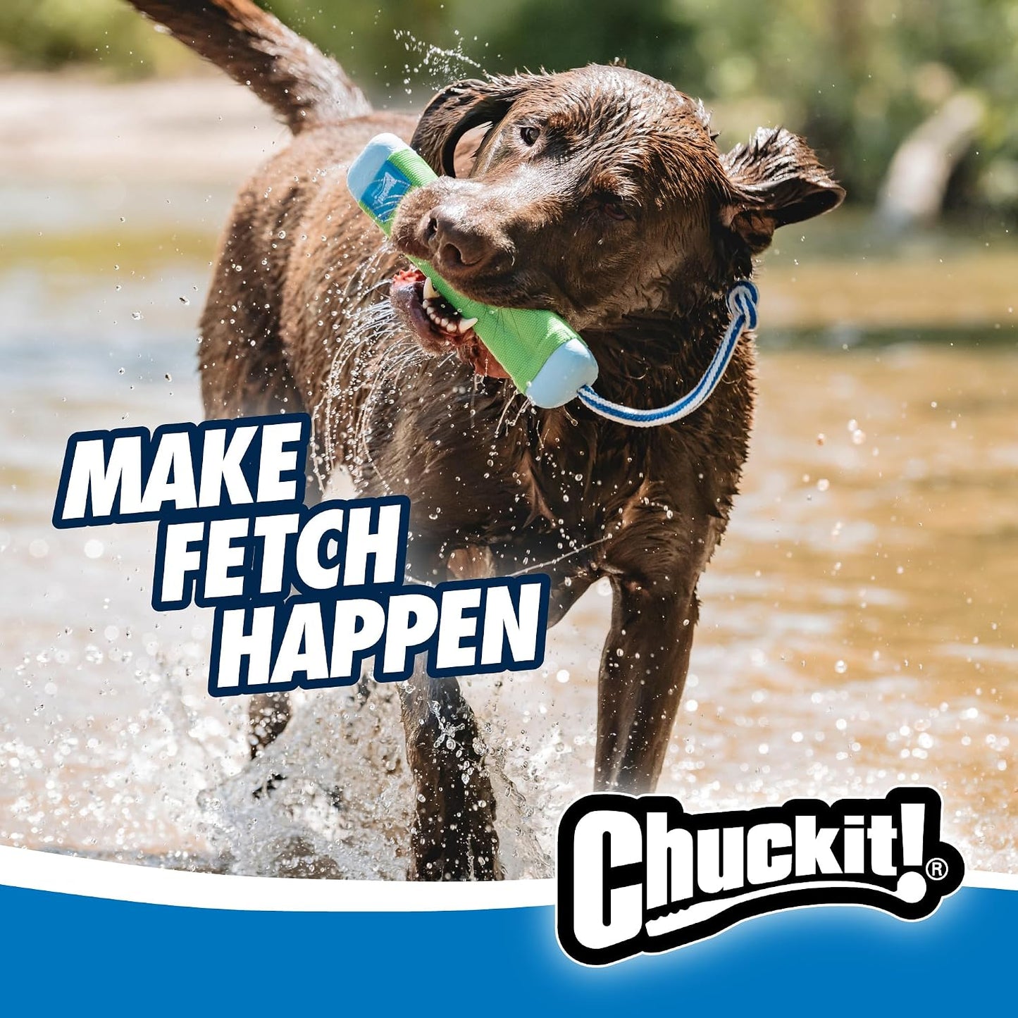 Durable nylon and EVA foam texture detail of the Chuckit! Amphibious Bumper.
