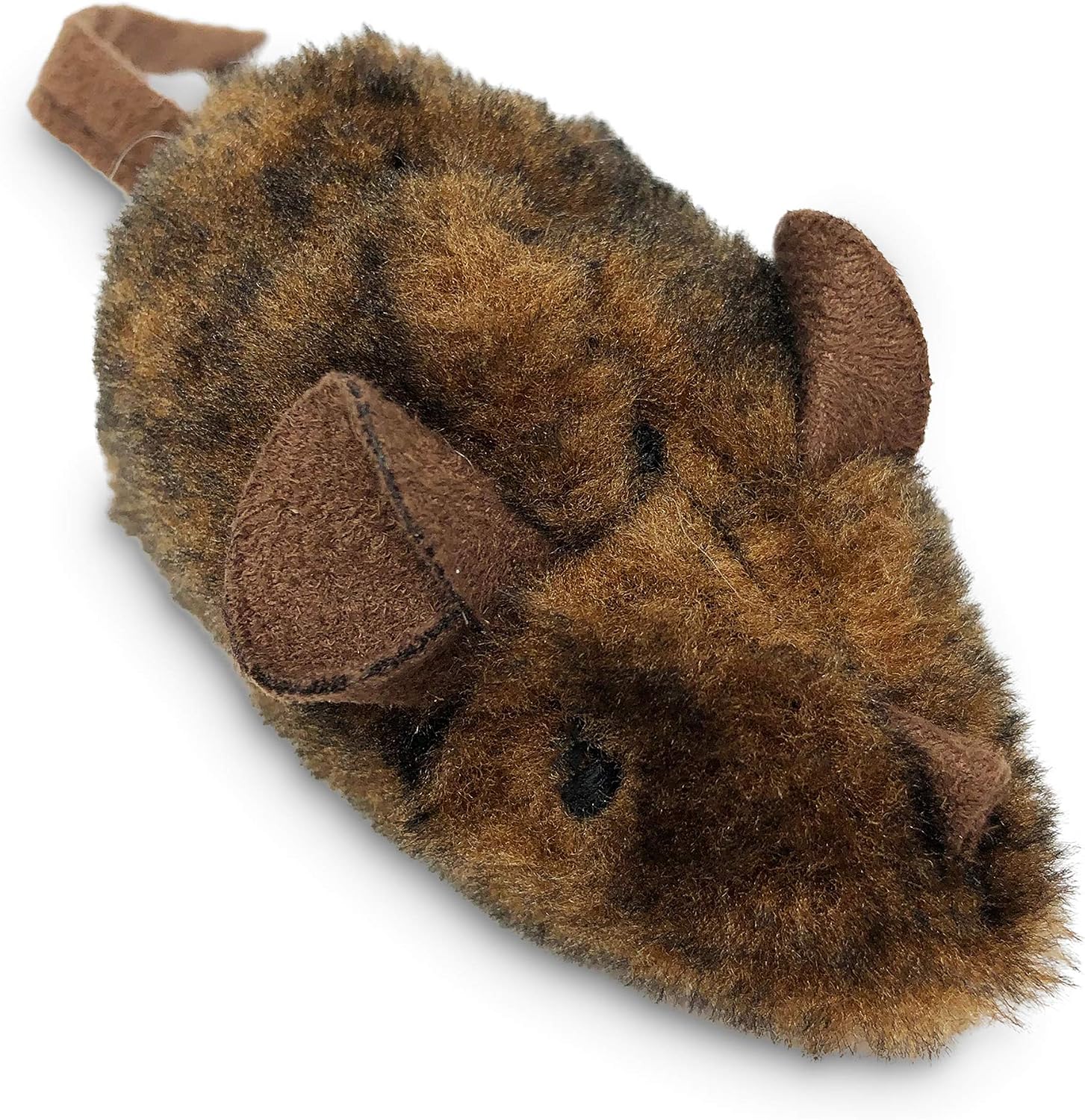 Premium catnip infused plush mouse toy duo highlighting the soft fabrics and electronic sound module location.