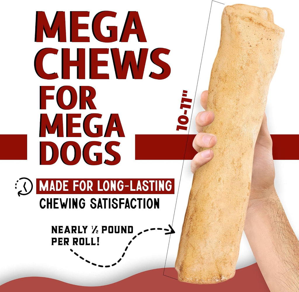 Canine Chews natural rawhide long lasting dog treats for large dogs