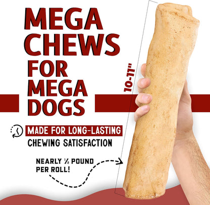 Canine Chews natural rawhide long lasting dog treats for large dogs