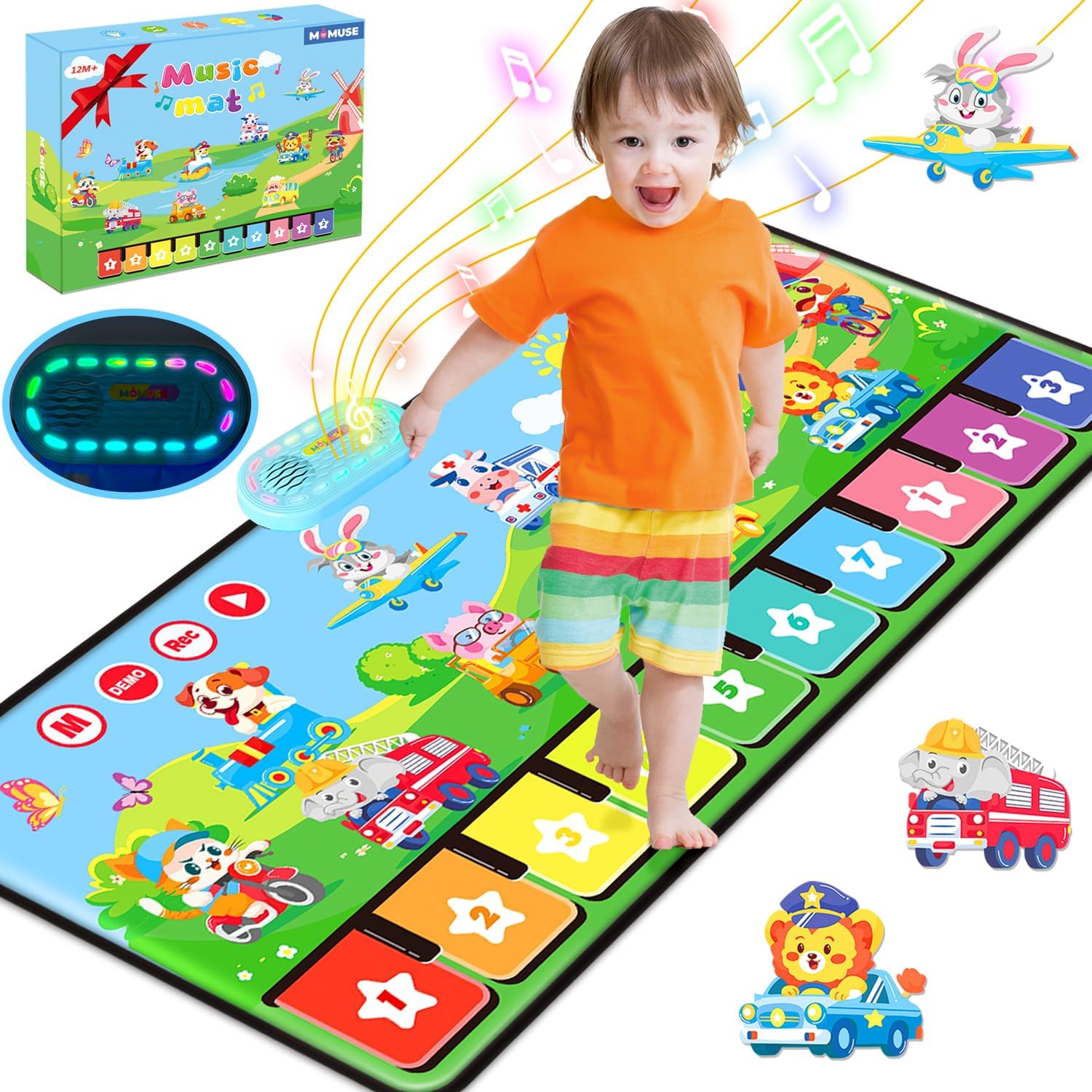 Momuse Piano Music Mat front view for toddlers