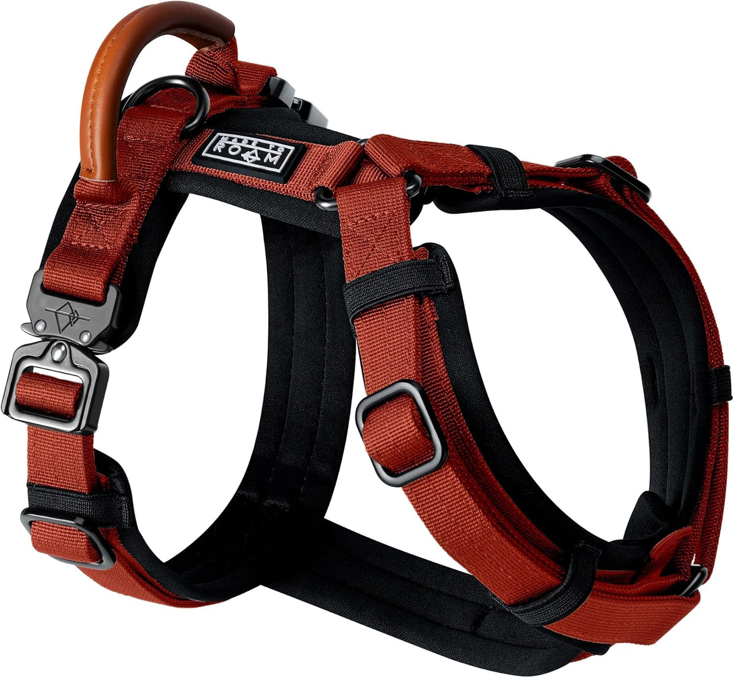 MADE TO ROAM Premium Explorer Harness - Y-Shaped Dog Harness with Adjustable Durable Nylon, Soft Padding, Metal Buckles and Leather Handle for Small, Medium, Large Dogs (Vermont Weekends, Size 4) - Image 13
