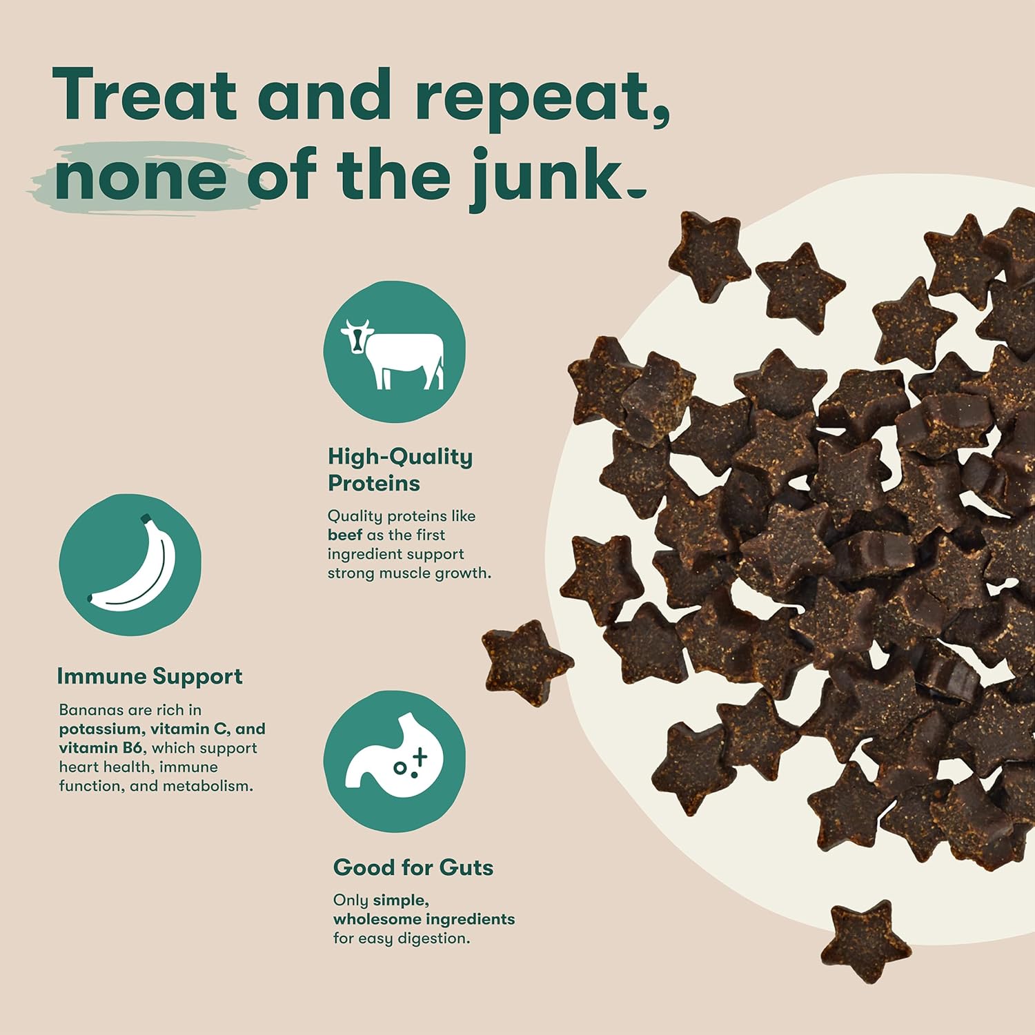 Jinx dog treats label highlighting all-natural ingredients