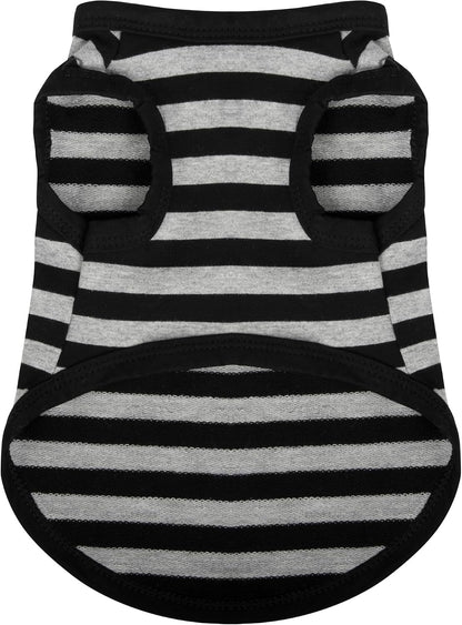 Paiaite 6-Piece Striped Shirt Set: Cotton Sleeveless Puppy Dog Shirts, Breathable Pet Apparel Tank Tops, Colorful Sweatshirts for Small & Medium Dogs - Image 10