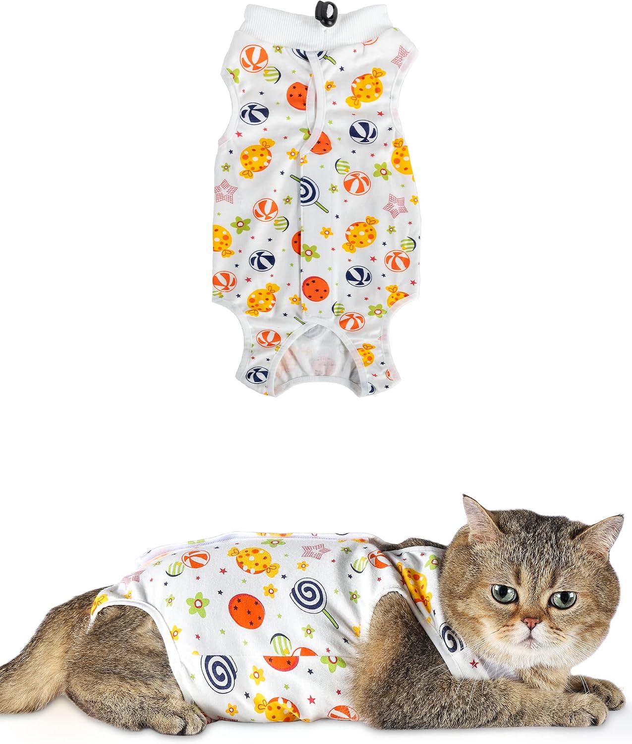 ANWA 2 Pack Cat Recovery Suit - Breathable Cat Onesie for Cats After Surgery Female, Kitten Surgery Recovery Suit Female Abdominal Wounds - Image 9