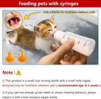 Pet Feeding Bottle and Syringe Set for Puppies and Kittens(2 Bottles,6 Syringes,10 Nipples,1 Storage Measuring Cup) - Image 3