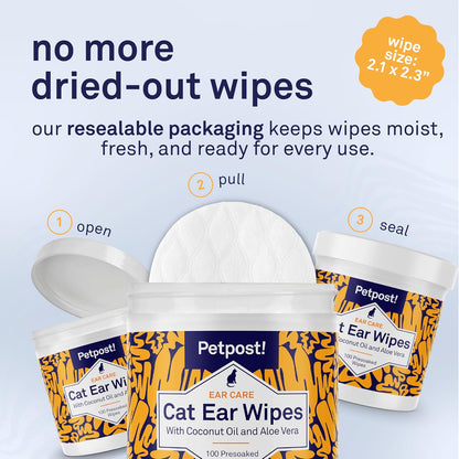 Soft texture detail of Petpost cotton ear wipes