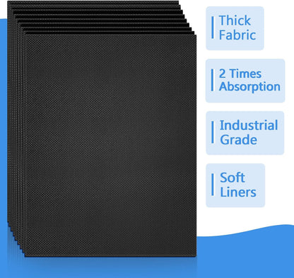 Close up of thick black material for bird cage hygiene