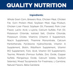 Clinical urinary tract health adult dry dog food nutrition label view.