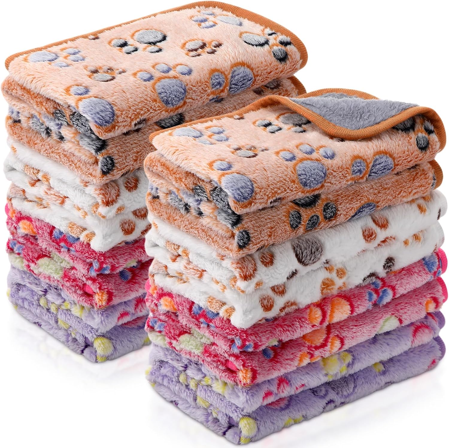 Tudomro 8 Pcs Absorbent Guinea Pig Blankets Washable Small Animal Fleece Bedding Cage Liners Reusable Pet Sleep Mat Pad Cover for Ferret Chinchilla Furniture Protection(Dot,12 x 12 Inch) - Image 10